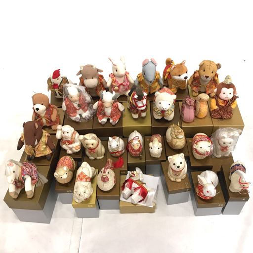 龍村美術織物 木目込み戌 置物 高さ約13.5cm